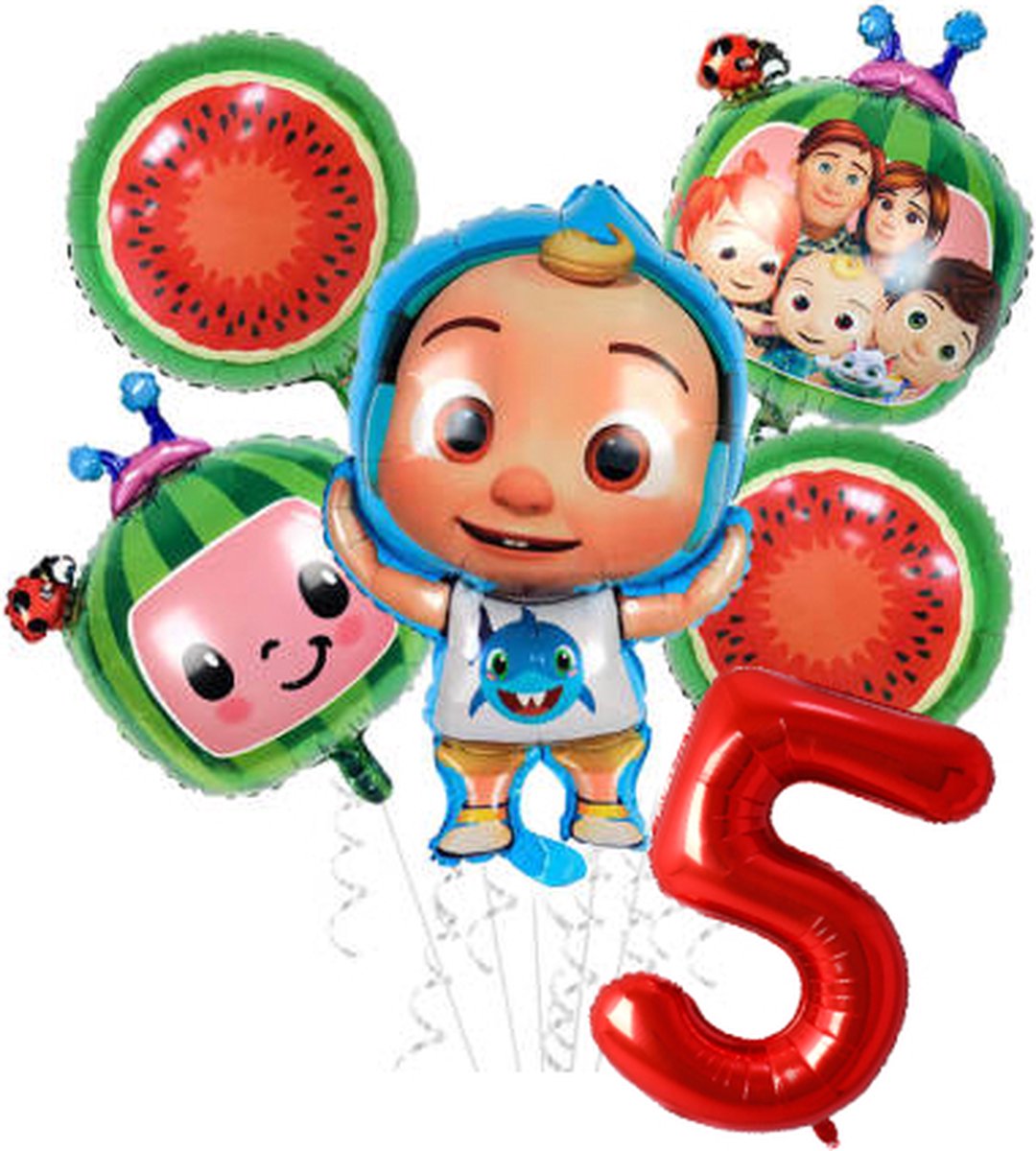Folieballon set Cocomelon 5 jaar