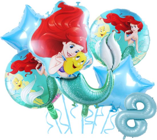 Ariel ballon set - 82x60cm - Folie Ballon - Prinses - Themafeest - Verjaardag - Ballonnen - Versiering - Helium ballon - de kleine zeemeermin