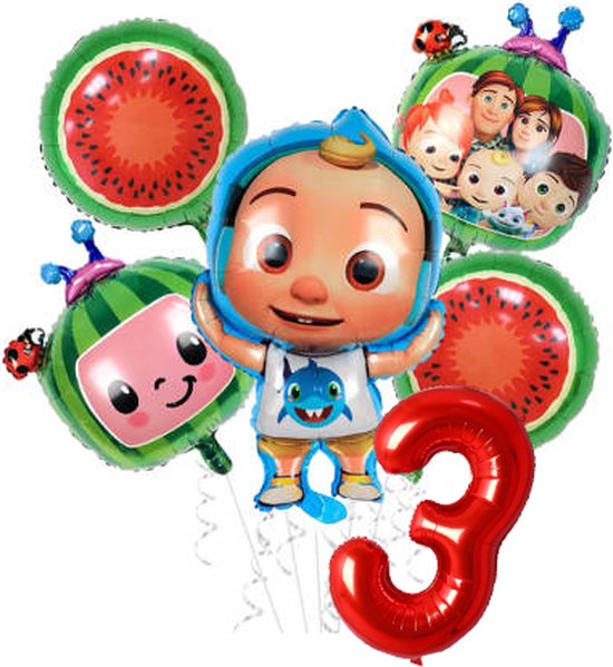 Cocomelon ballonnen set - 76x47cm - Folie Ballon - Cocomelon - Themafeest - Verjaardag - Ballonnen - Versiering - Helium ballon