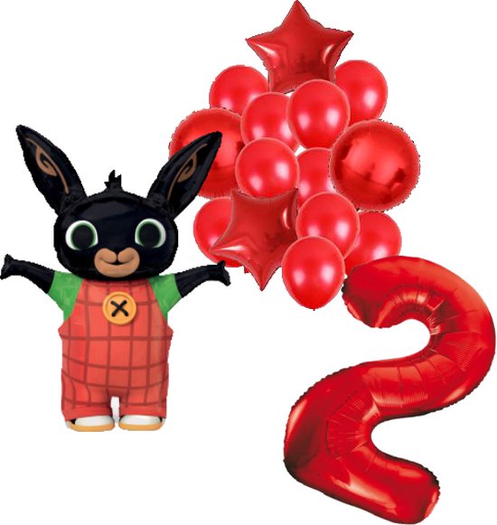Bing ballon set voor 2 jaar - Complete feestdecoratie voor kinderfeest en verjaardag