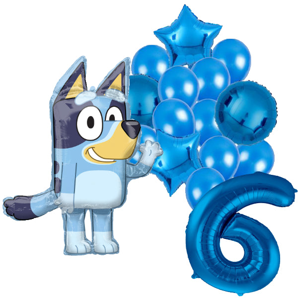 Bluey ballon set voor 6 jaar - Complete feestdecoratie voor kinderfeest en verjaardag