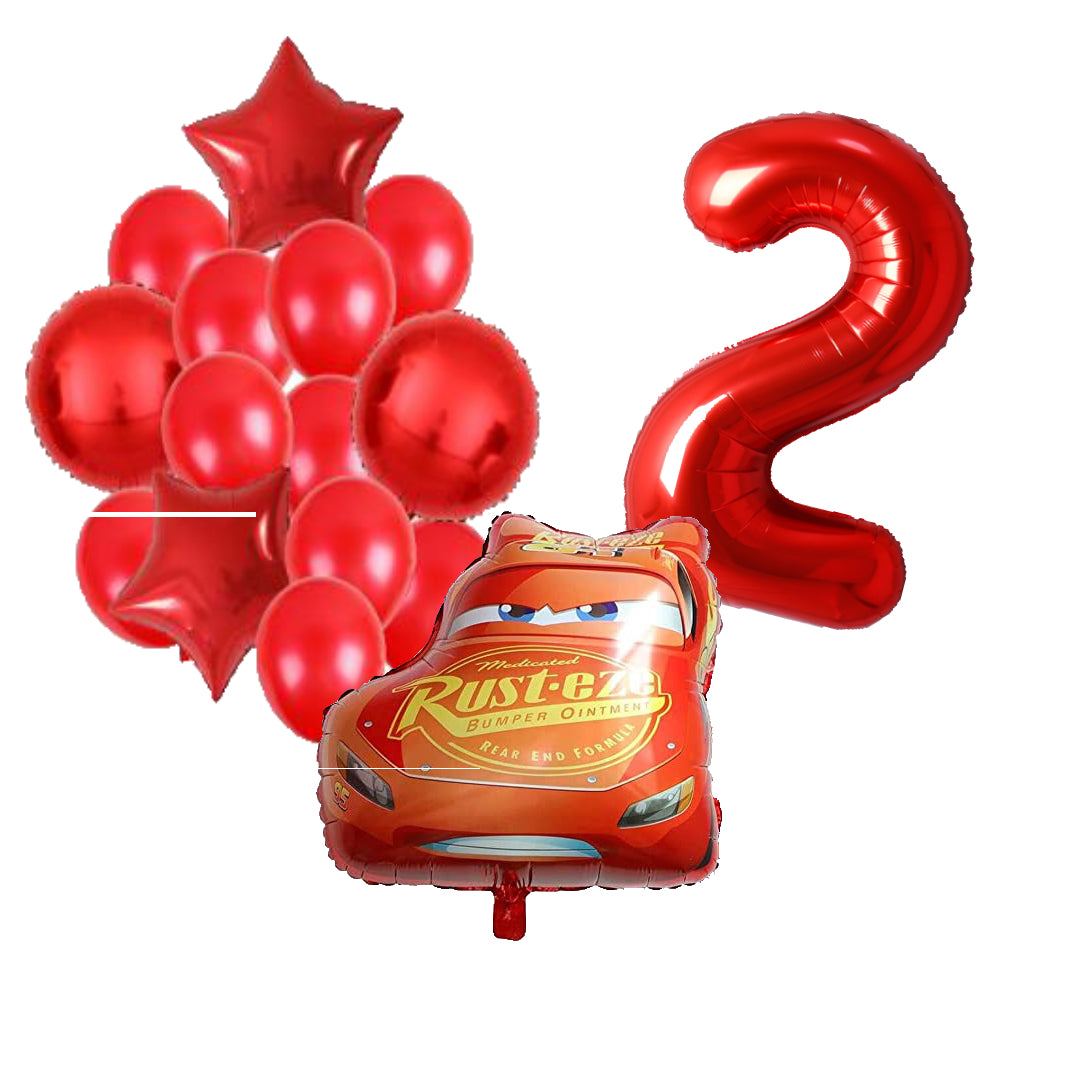 Cars ballonnen pakket - 59x53cm - Folie Ballon - Auto - Race - Racing - Themafeest - 2 jaar - Verjaardag - Ballonnen - Versiering - Helium ballon