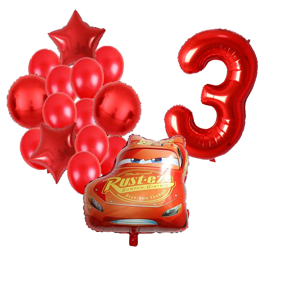 Cars ballonnen pakket - 59x53cm - Folie Ballon - Auto - Race - Racing - Themafeest - 3 jaar - Verjaardag - Ballonnen - Versiering - Helium ballon