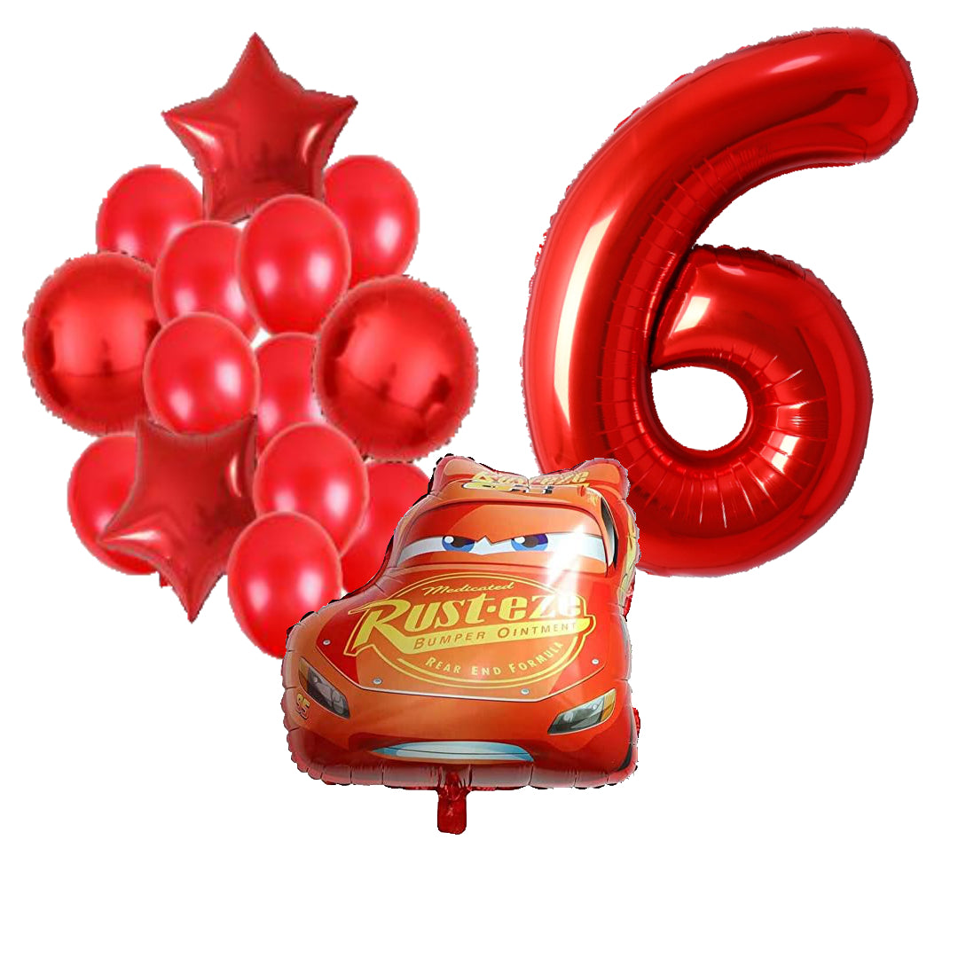 Cars ballonnen pakket - 59x53cm - Folie Ballon - Auto - Race - Racing - Themafeest - 6 jaar - Verjaardag - Ballonnen - Versiering - Helium ballon