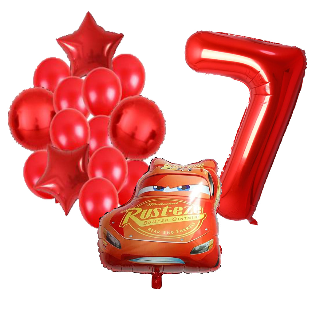 Cars ballonnen pakket - 59x53cm - Folie Ballon - Auto - Race - Racing - Themafeest - 7 jaar - Verjaardag - Ballonnen - Versiering - Helium ballon