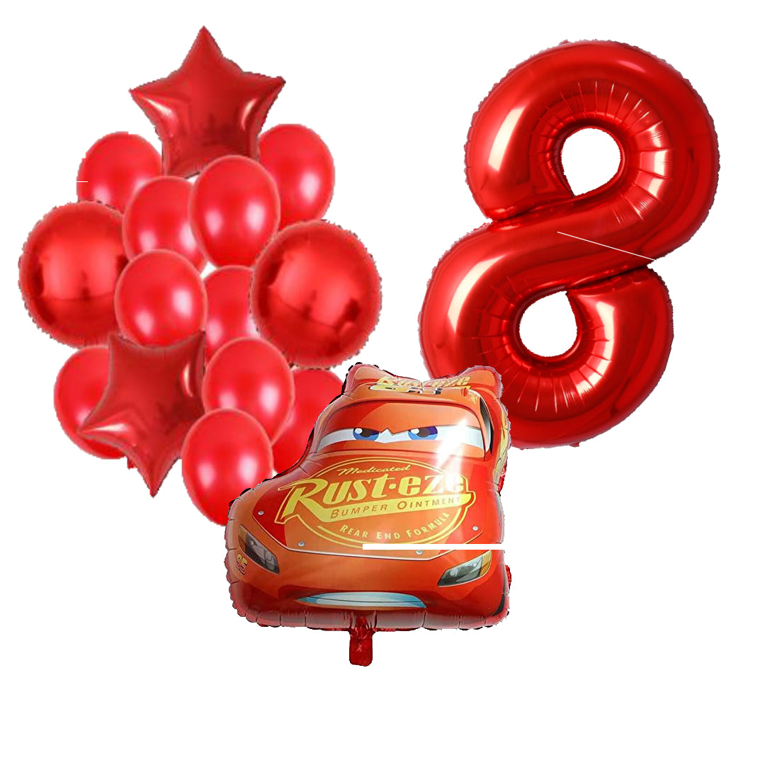 Cars ballonnen pakket - 59x53cm - Folie Ballon - Auto - Race - Racing - Themafeest - 8 jaar - Verjaardag - Ballonnen - Versiering - Helium ballon