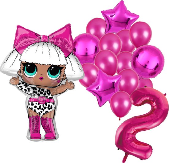 L.O.L. Surprise! ballon set voor 2 jaar - Complete feestdecoratie voor kinderfeest en verjaardag