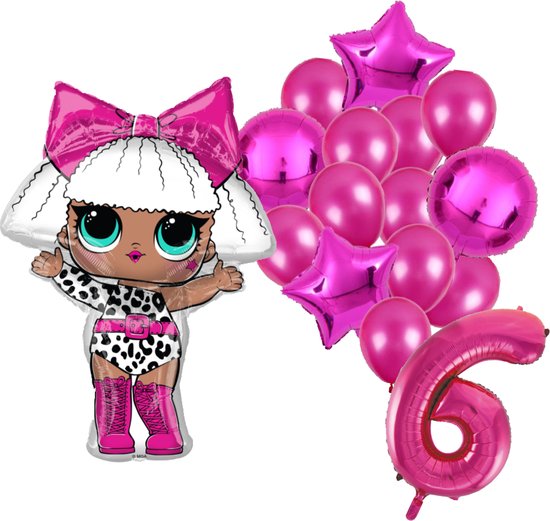 L.O.L. Surprise! ballon set voor 6 jaar - Complete feestdecoratie voor kinderfeest en verjaardag