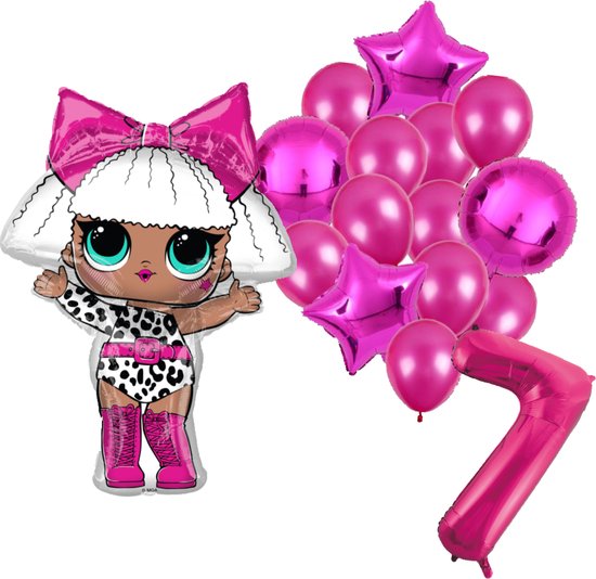 L.O.L. Surprise! ballon set voor 7 jaar - Complete feestdecoratie voor kinderfeest en verjaardag