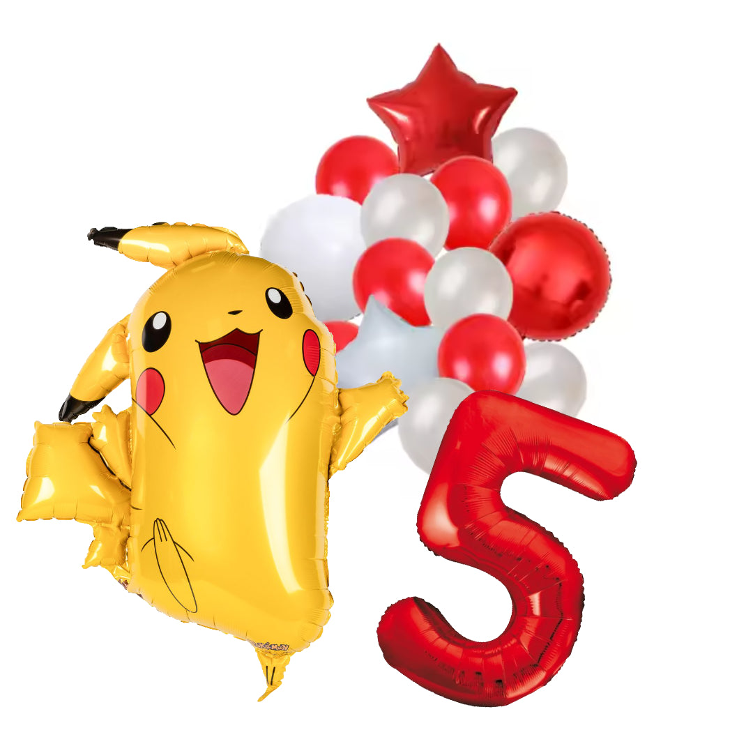 Pokemon Pikachu ballon set voor 5 jaar - Complete feestdecoratie voor kinderfeest en verjaardag
