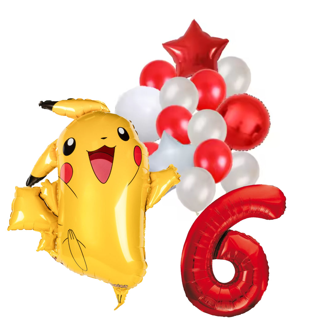 Pokemon Pikachu ballon set voor 6 jaar - Complete feestdecoratie voor kinderfeest en verjaardag