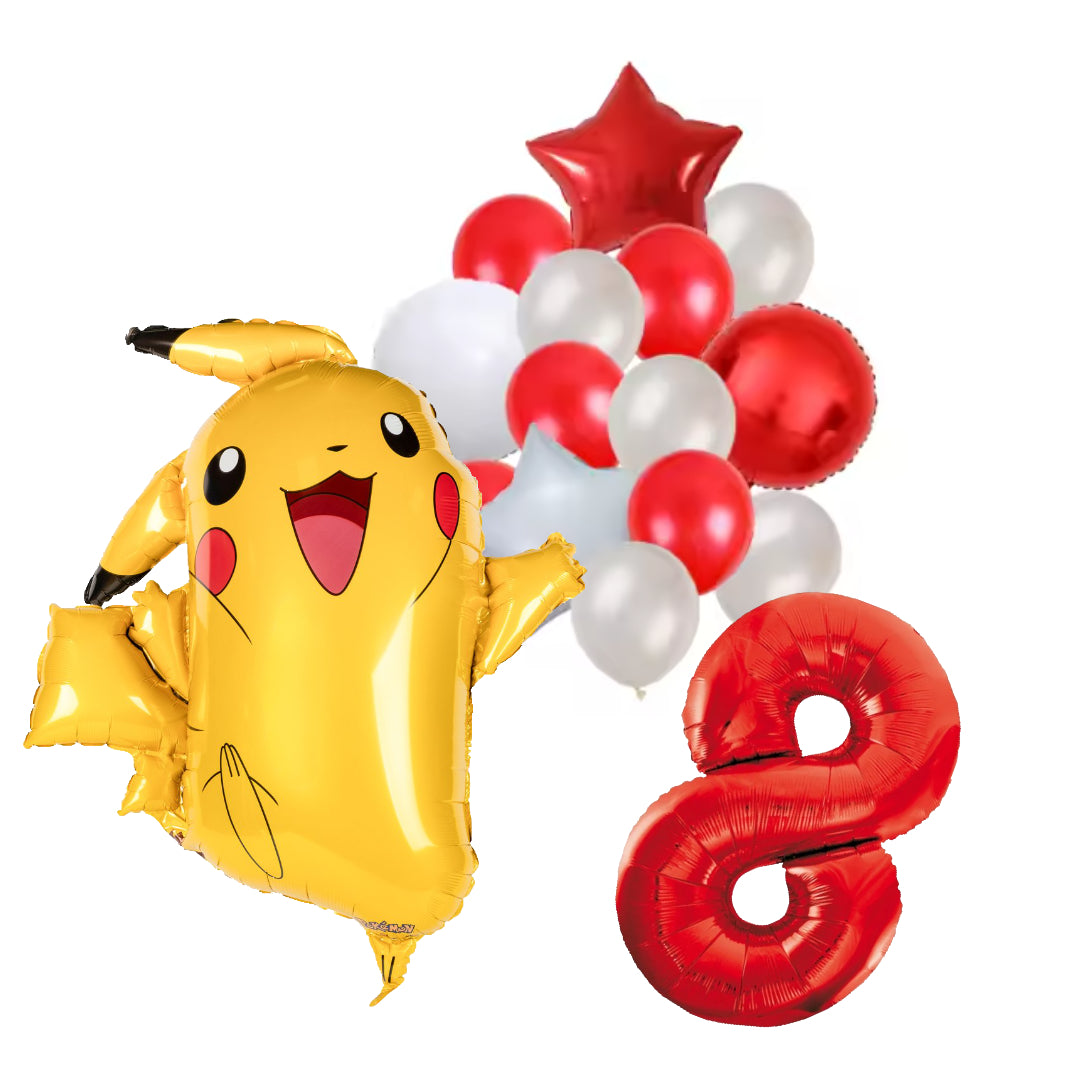 Pokemon Pikachu ballon set voor 8 jaar - Complete feestdecoratie voor kinderfeest en verjaardag