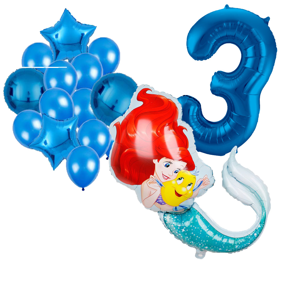 Folieballon set Ariel 3 jaar
