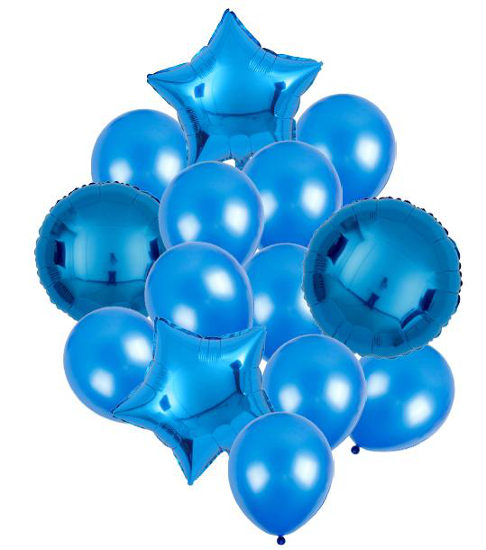 set blauwe ballonnen - ster - rond