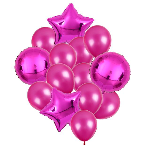 set roze ballonnen - ster - rond