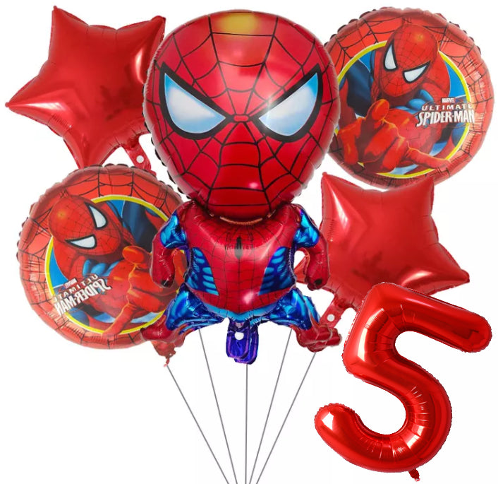 Spider-Man ballon set voor 5 jaar - Complete feestdecoratie voor kinderfeest en verjaardag