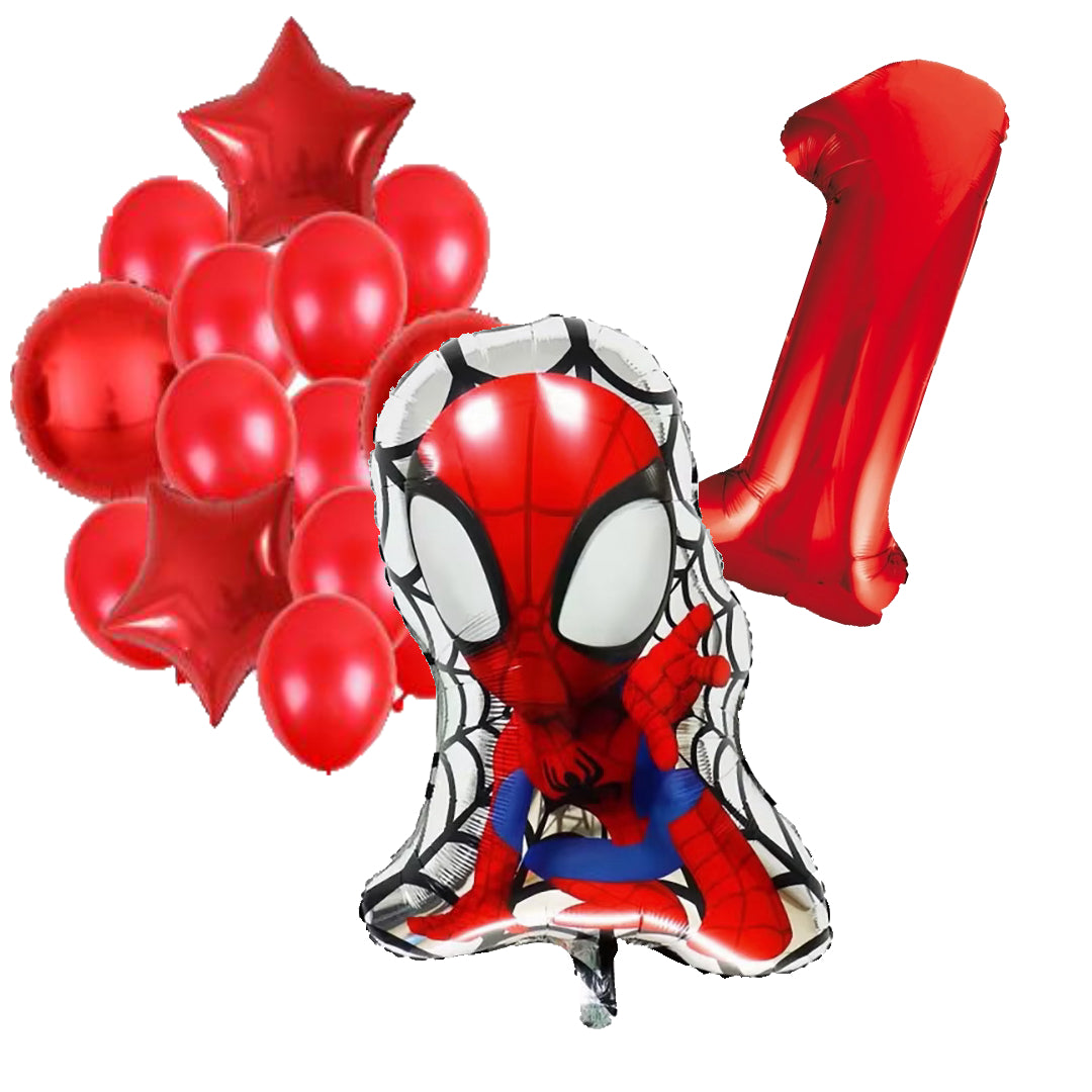 Spidey ballonnen pakket - 72x47cm - Folie Ballon set - Spiderman - Themafeest - 1 jaar - Verjaardag - Ballonnen - Versiering - Helium ballon