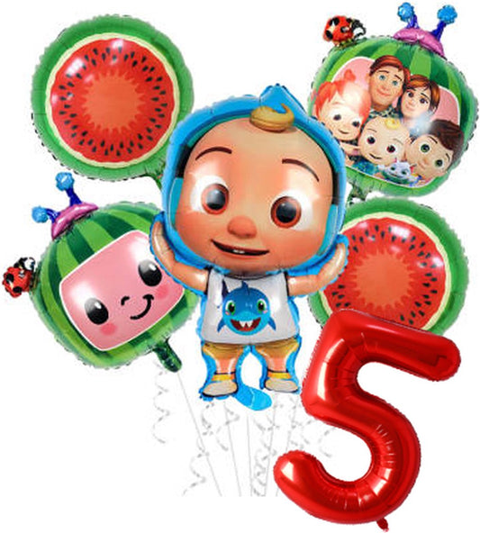 Folieballon set Cocomelon 5 jaar