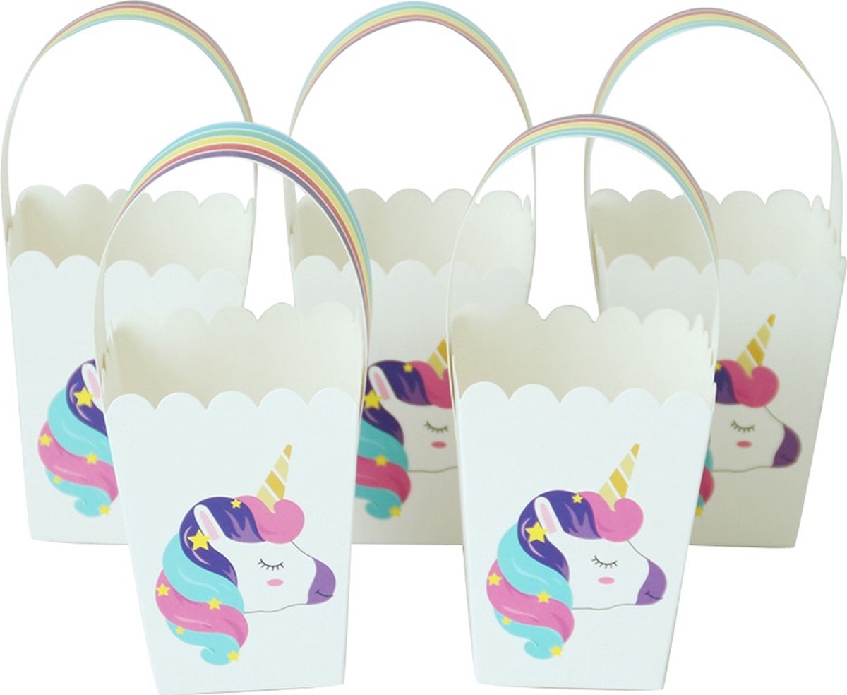 Set van 10 unicorn traktatiedoosjes in pastelkleuren, ideaal voor kinderverjaardagen en uitdeelmomenten