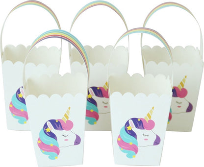 Set van 10 unicorn traktatiedoosjes in pastelkleuren, ideaal voor kinderverjaardagen en uitdeelmomenten