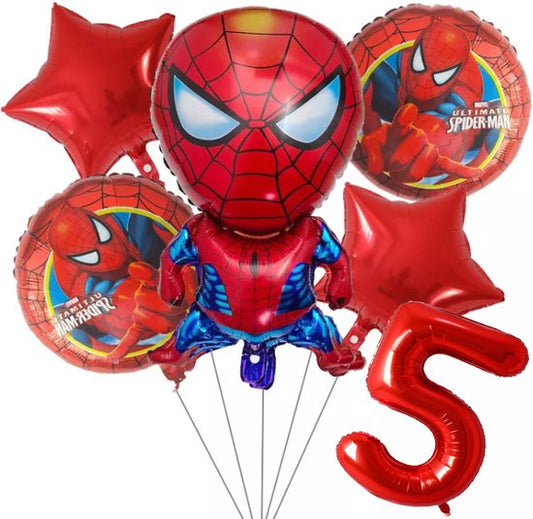 Folieballon set Spiderman 5 jaar