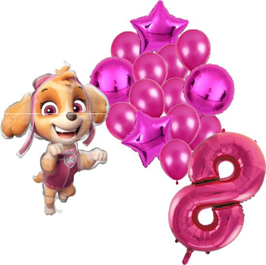 Folieballon set Paw Patrol Skye 8 jaar