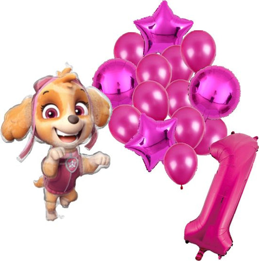 Folieballon set Paw Patrol Skye 1 jaar