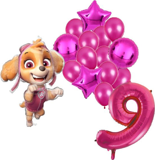 Folieballon set Paw Patrol Skye 9 jaar