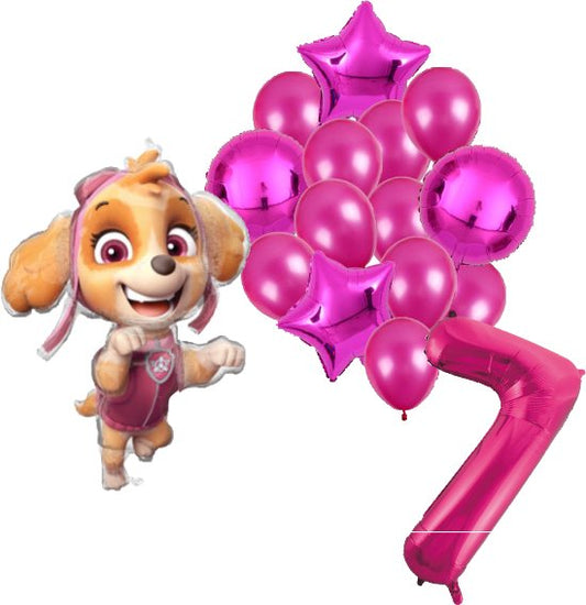 Folieballon set Paw Patrol Skye 7 jaar
