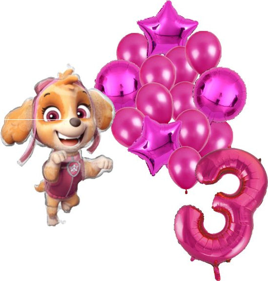 Folieballon set Paw Patrol Skye 3 jaar