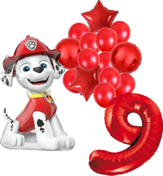 Folieballon set Paw Patrol Marshall 9 jaar