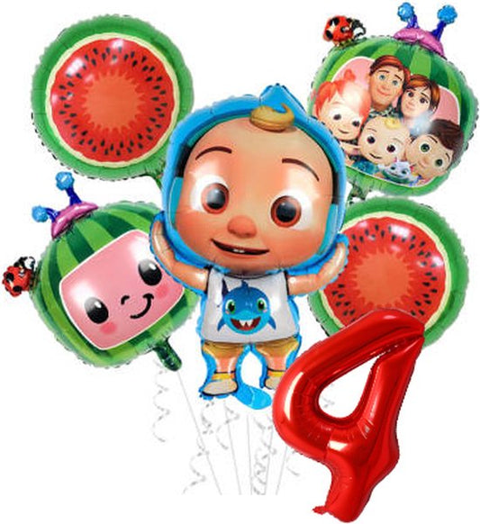 Folieballon set Cocomelon 4 jaar