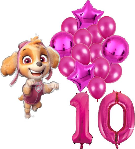 Folieballon set Paw Patrol Skye 10 jaar