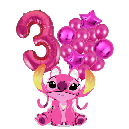 Angel Ballon Set - 97x90cm - Folie Ballon + Ster Ballonnen - 3 jaar | Disney | Stitch