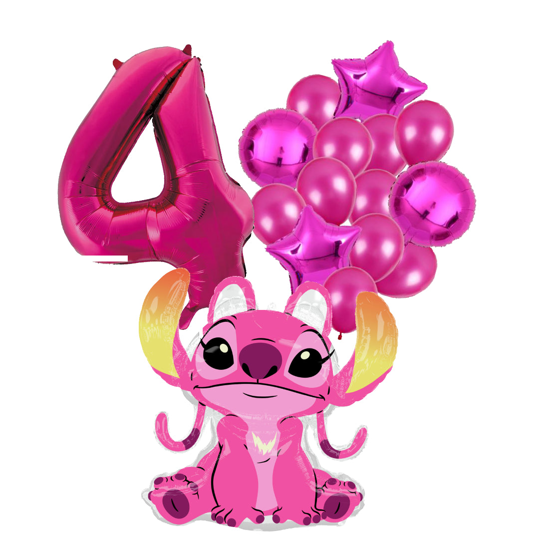 Angel Ballon Set - 97x90cm - Folie Ballon + Ster Ballonnen - 4 jaar | Disney | Stitch