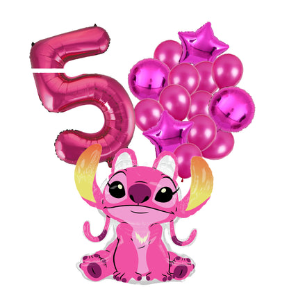 Angel Ballon Set - 97x90cm - Folie Ballon + Ster Ballonnen - 5 jaar | Disney | Stitch