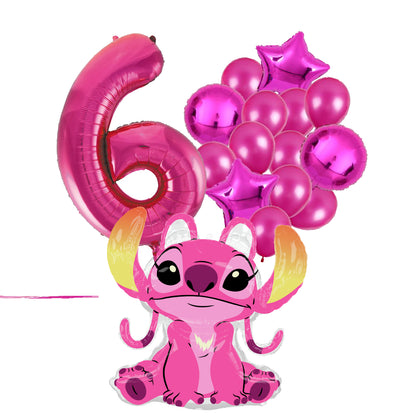 Angel Ballon Set - 97x90cm - Folie Ballon + Ster Ballonnen - 6 jaar | Disney | Stitch