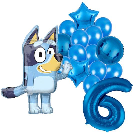 Bluey ballon set voor 6 jaar - Complete feestdecoratie voor kinderfeest en verjaardag