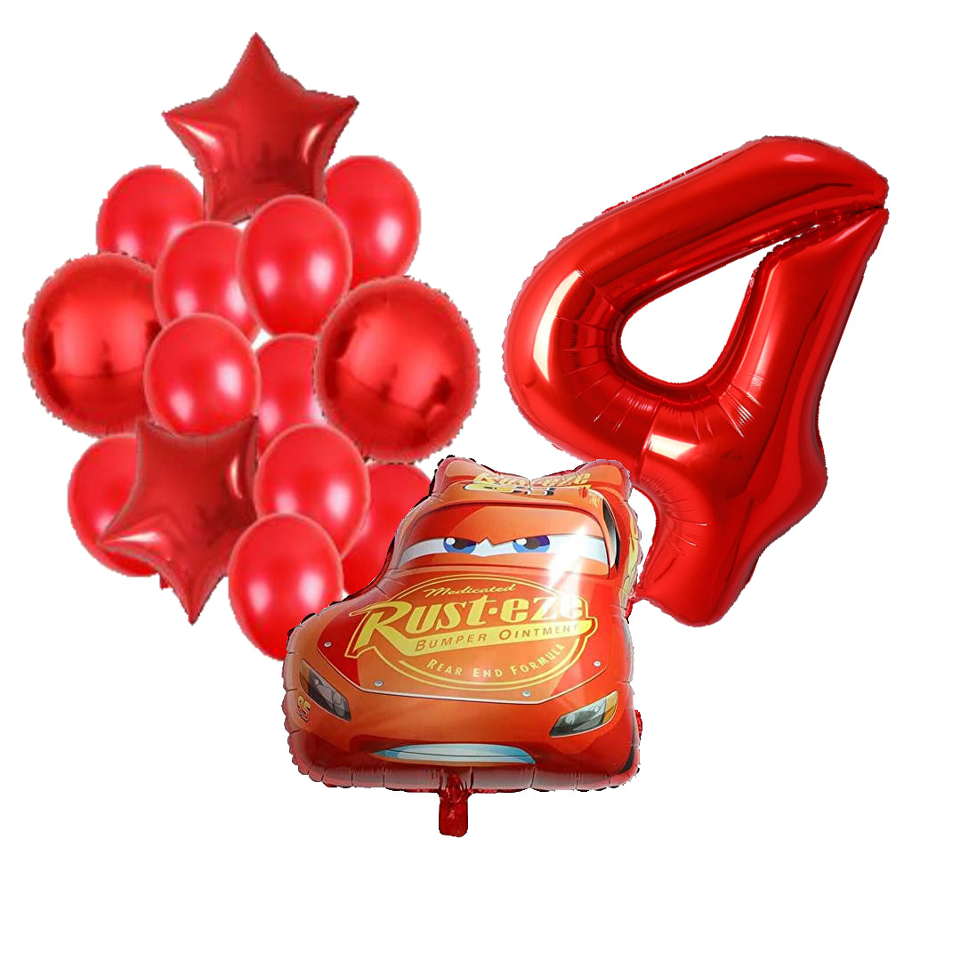 Cars ballonnen pakket - 59x53cm - Folie Ballon - Auto - Race - Racing - Themafeest - 4 jaar - Verjaardag - Ballonnen - Versiering - Helium ballon
