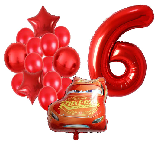 Cars ballonnen pakket - 59x53cm - Folie Ballon - Auto - Race - Racing - Themafeest - 6 jaar - Verjaardag - Ballonnen - Versiering - Helium ballon