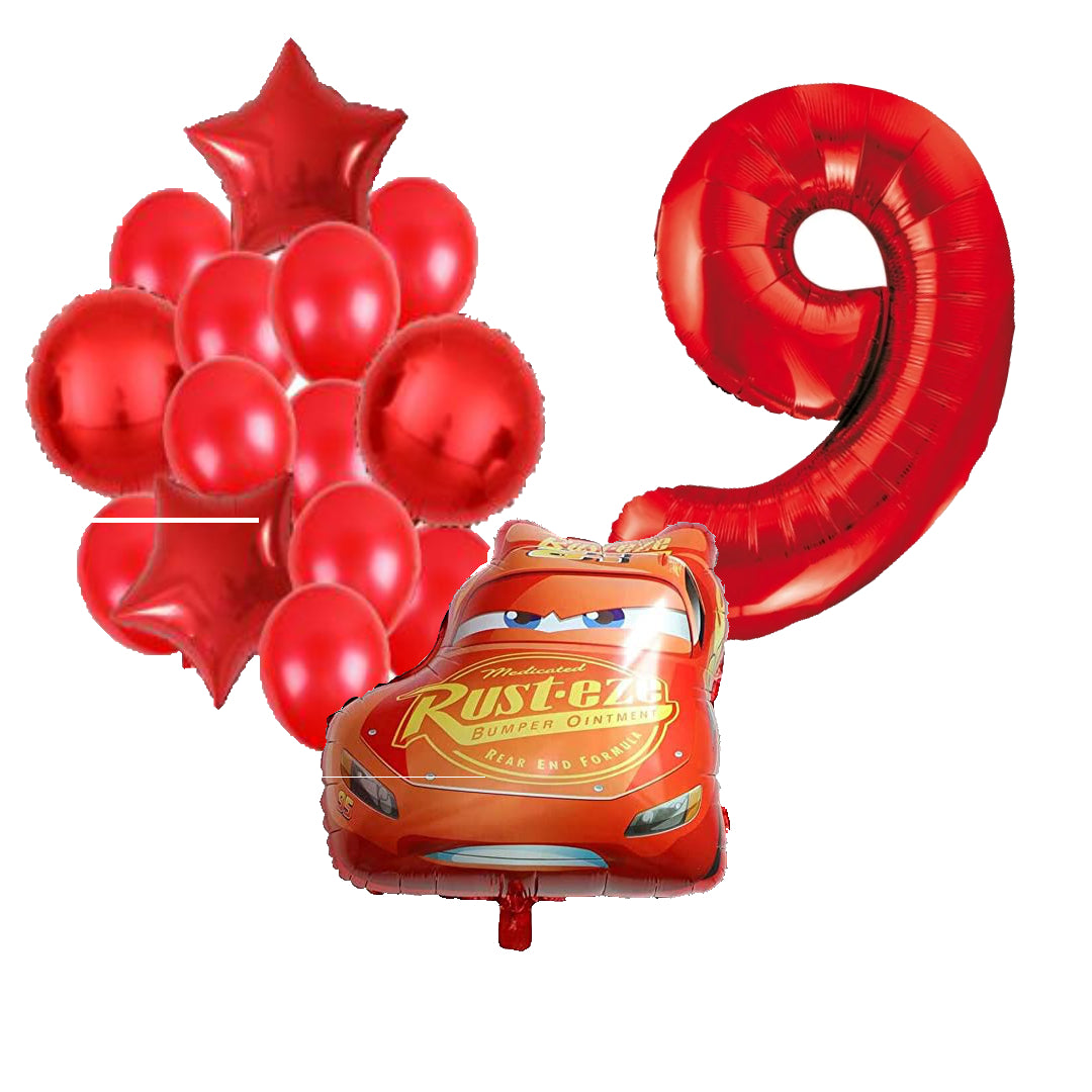 Cars ballonnen pakket - 59x53cm - Folie Ballon - Auto - Race - Racing - Themafeest - 9 jaar - Verjaardag - Ballonnen - Versiering - Helium ballon