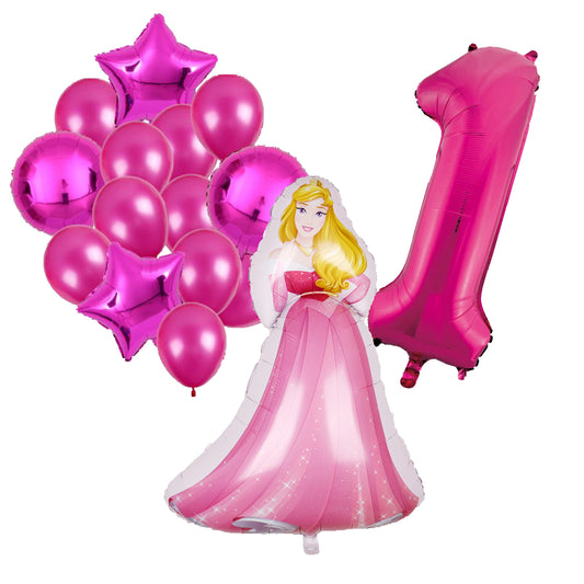 Folieballon set Doornroosje 1 jaar