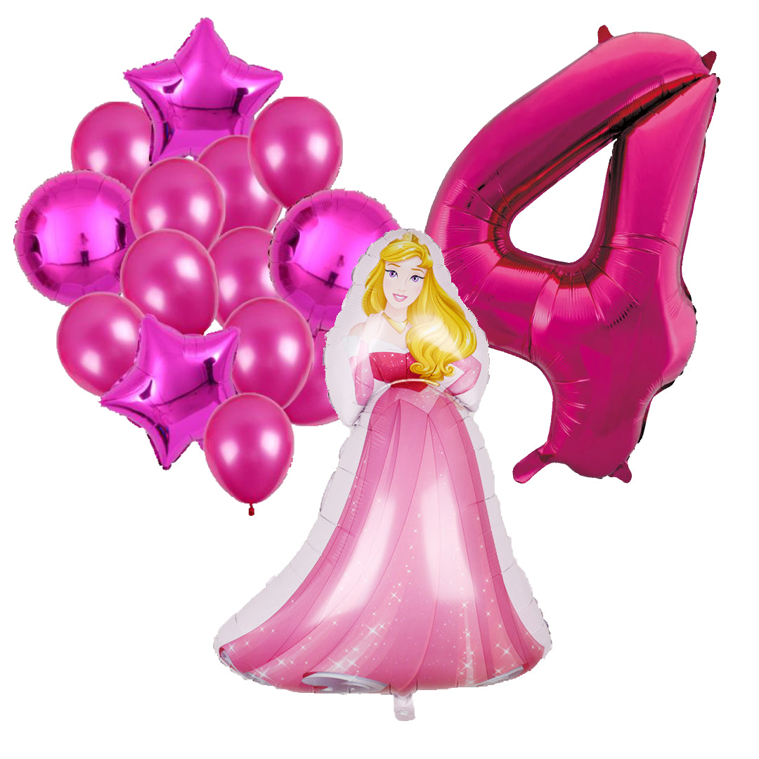 Folieballon set Doornroosje 4 jaar