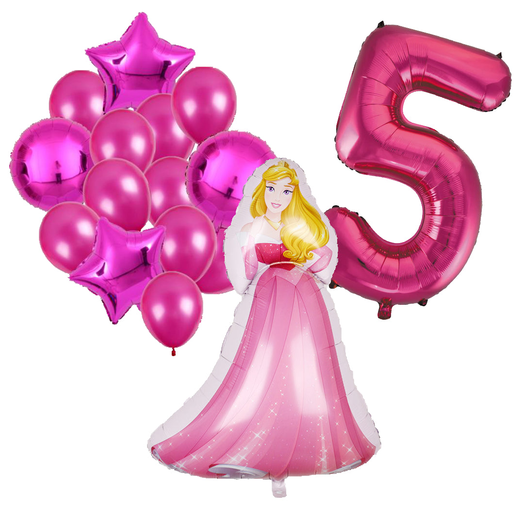 Folieballon set Doornroosje 5 jaar