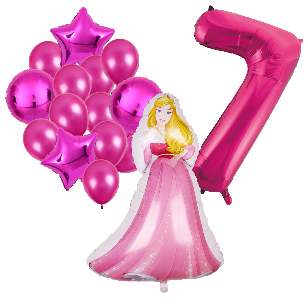 Folieballon set Doornroosje 7 jaar
