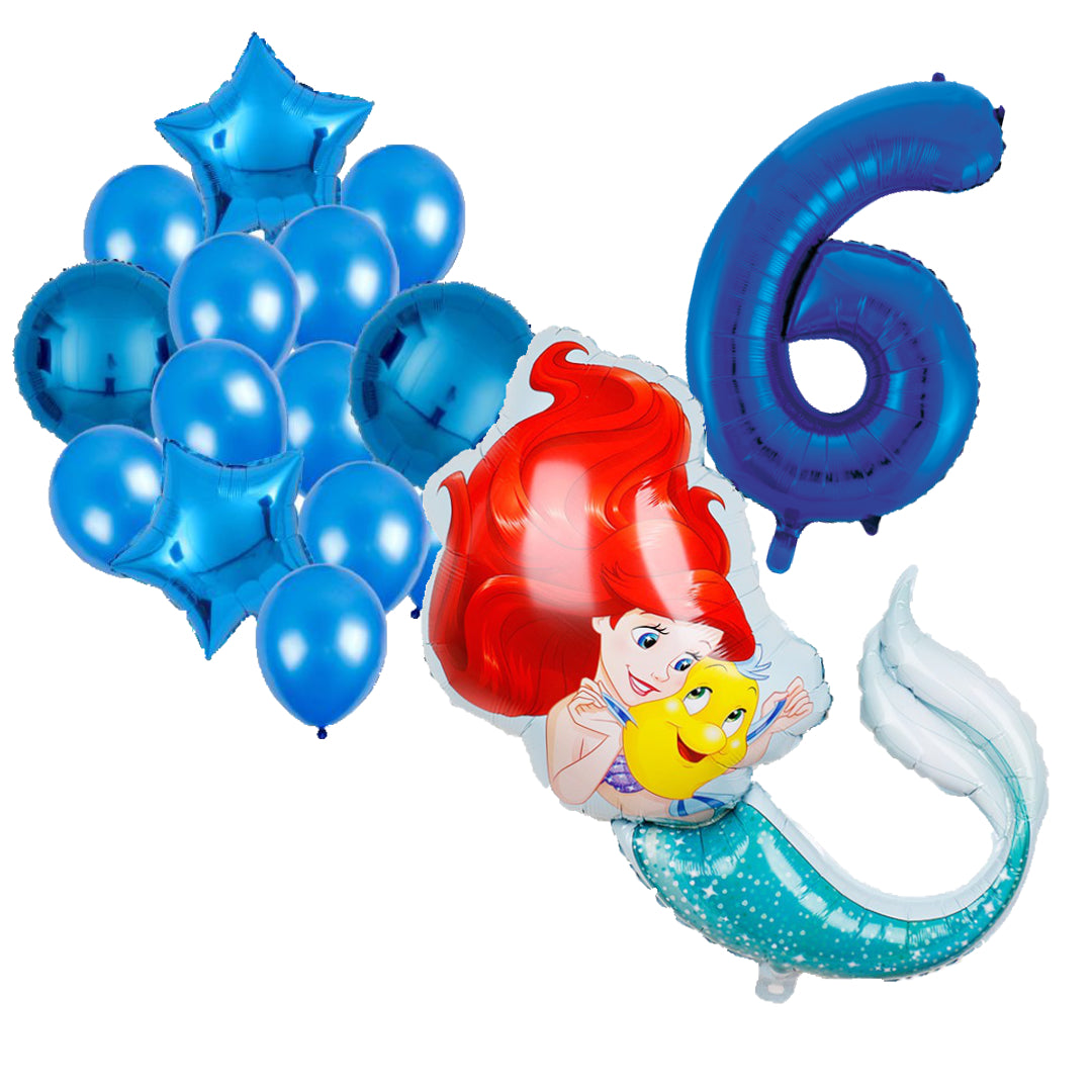 Folieballon set Ariel 6 jaar