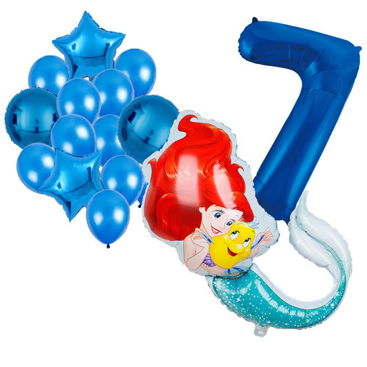 Folieballon set Ariel 7 jaar