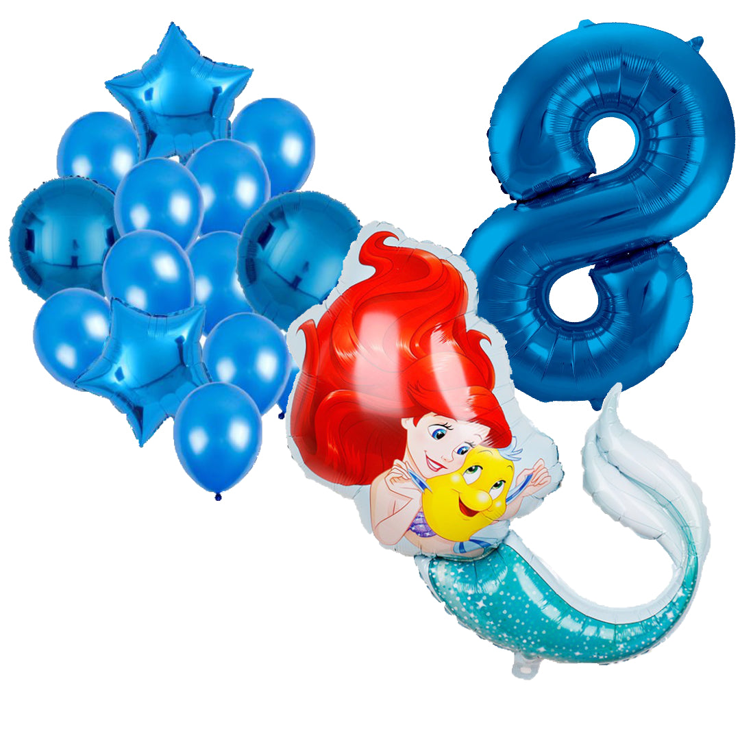 Folieballon set Ariel 8 jaar