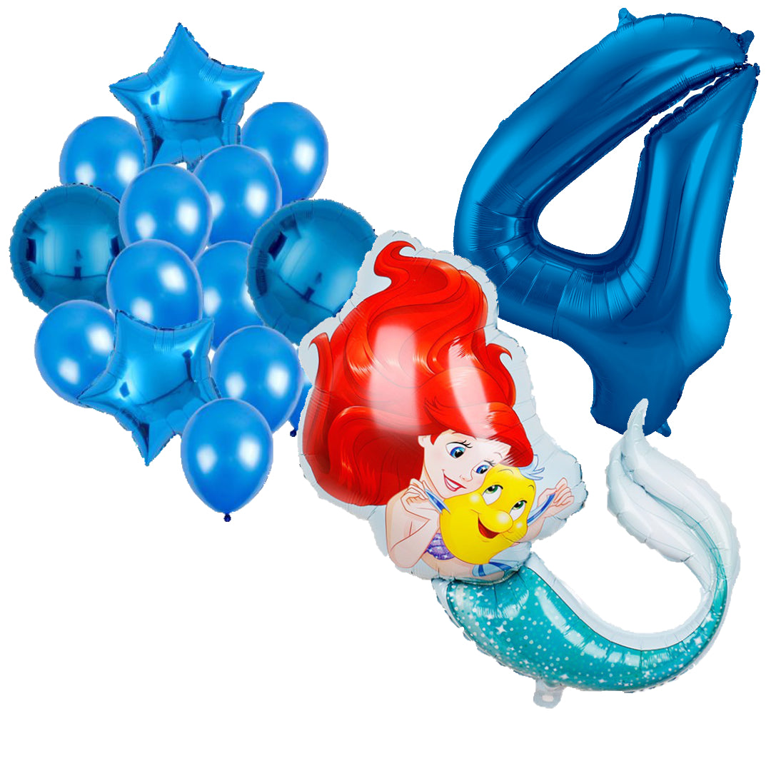 Folieballon set Ariel 4 jaar
