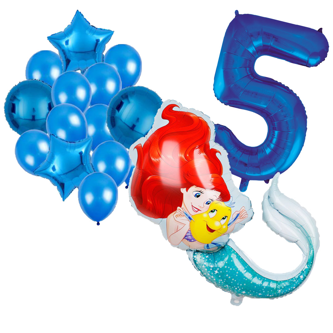 Folieballon set Ariel 5 jaar